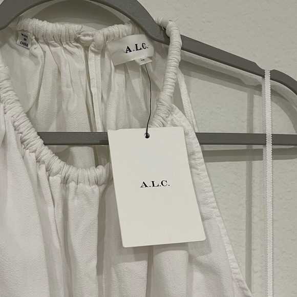 A.L.C. | Elegant Summer Whitney Cut Out Waist Midi Dress in White | Size 10 - Picture 8 of 15